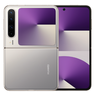 HUAWEI Pura X cerrado con pantalla externa cuadrada y abierto mostrando la pantalla interna ancha 16:10