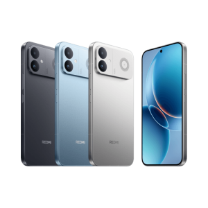 REDMI K90 Ultra en sus tres colores: Negro, Azul y Plata, con la rejilla del ventilador de refrigeración activa visible