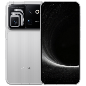 HONOR Robot Phone color Plata Estelar, frente y trasera con el módulo de cámara gimbal 4D de 200 MP