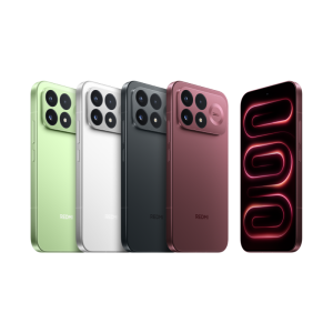 REDMI K100 Pro en sus cuatro colores: Verde Luciérnaga, Blanco, Negro y Rojo Cabernet
