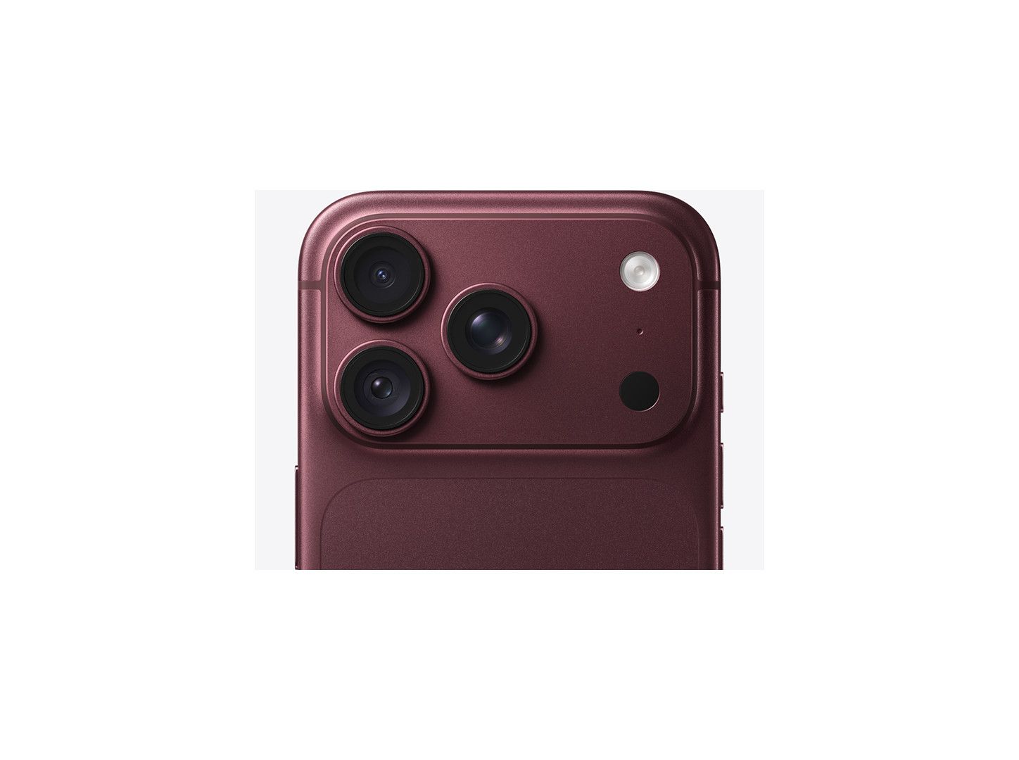 iPhone 18 Pro color Borgoña — detalle del sistema de cámaras Pro Fusion
