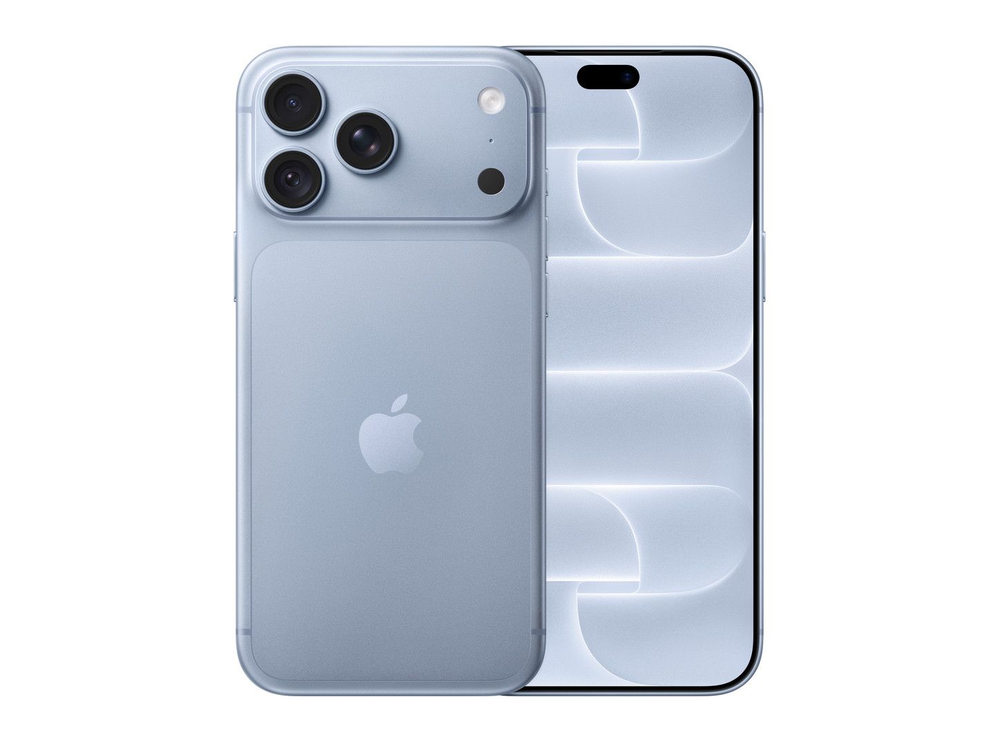 iPhone 18 Pro Max color Glaciar — frente y reverso