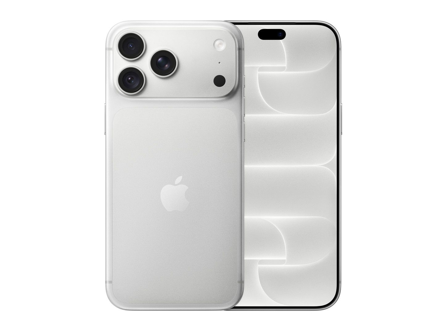 iPhone 18 Pro Max color Plata — frente y reverso
