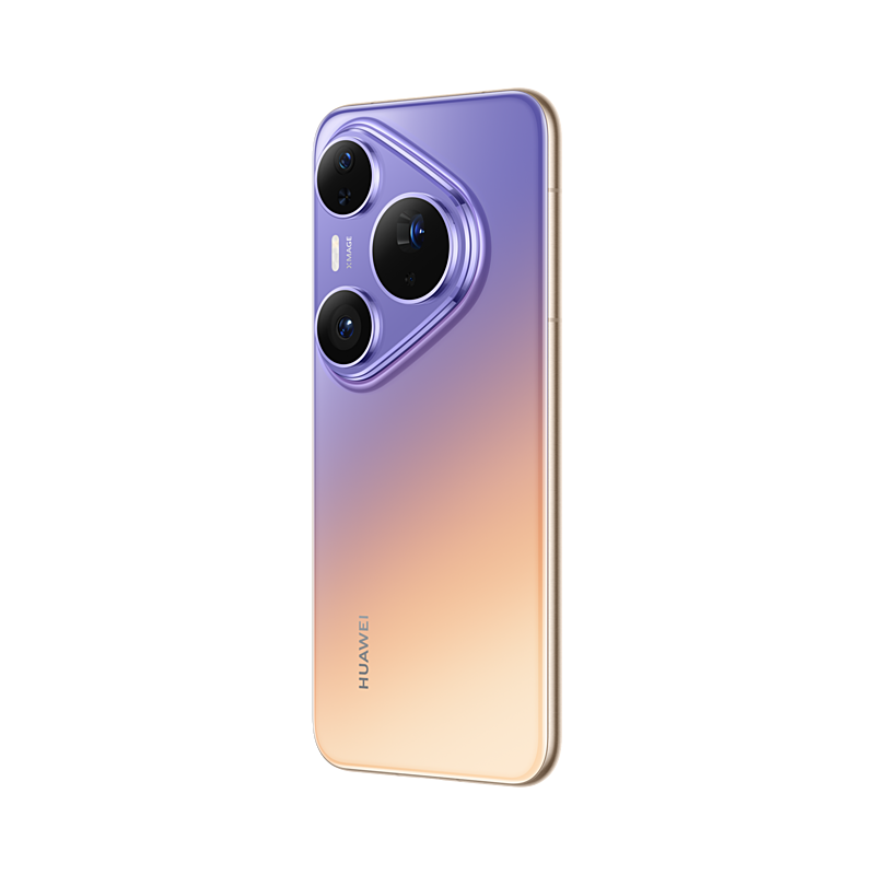 HUAWEI Pura 90 Plus Morado, vista reverso en ángulo