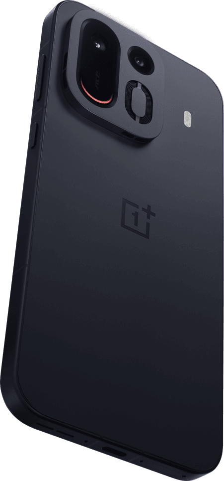 OnePlus Ace 7 Negro, reverso en ángulo