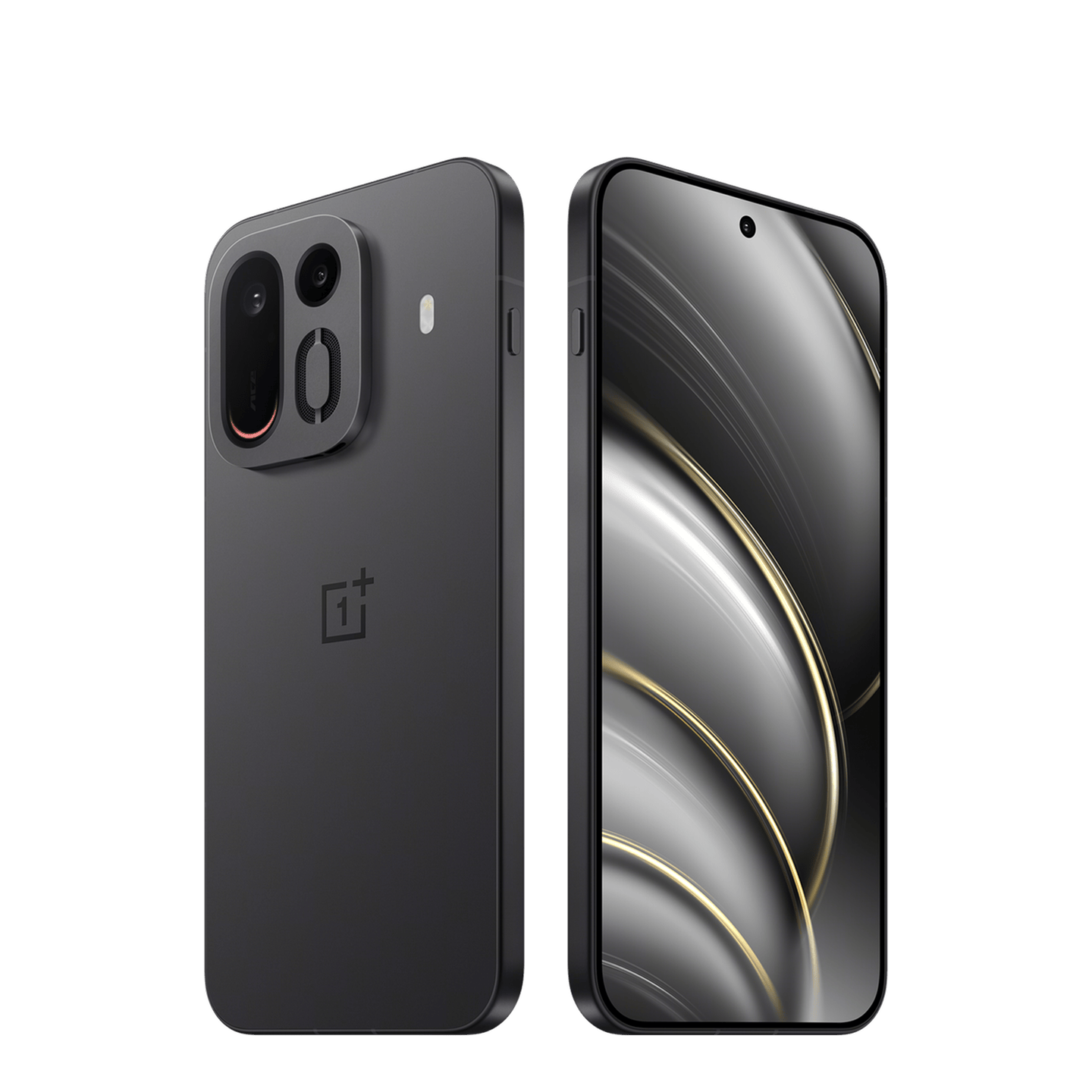 OnePlus Ace 7 Negro, perfil en ángulo